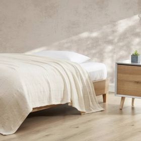 Full/Queen Cream Bone Lightweight 100-Percent Cotton Blanket - Machine Washable