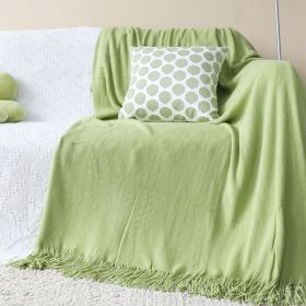 SOGA Green Acrylic Knitted Throw Blanket