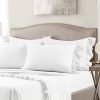 Kingn size 6-Piece White Microfiber Sheet Set with Ruffled Edges