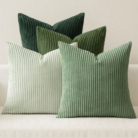 Boho Farmhouse Sage Green Throw Pillow Covers 18x18 Inch Set of 4 Mordern Nordic Cushion Covers Soft Corduroy Christmas Home Decor for Couch Bed