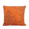 King size Orange Nectarine Damask Embroidered 4 Piece Oversized Bedspread Set