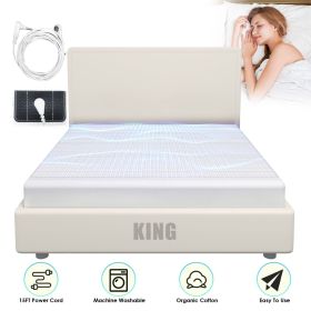 Queen/King Size Options Grounding Sheet 95% Organic Cotton 5% Silver Fiber Fitted Grounded Sheet With 15FT Grounding Cord For Improve Sleep Thera (size: 1Pc King Size)